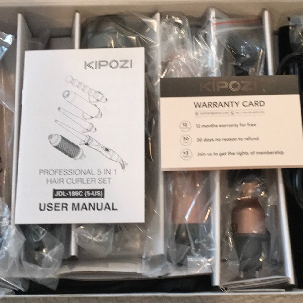 KIPOZI Professional 5 in 1 Ceramic Interchangeable Curling Wand NEW